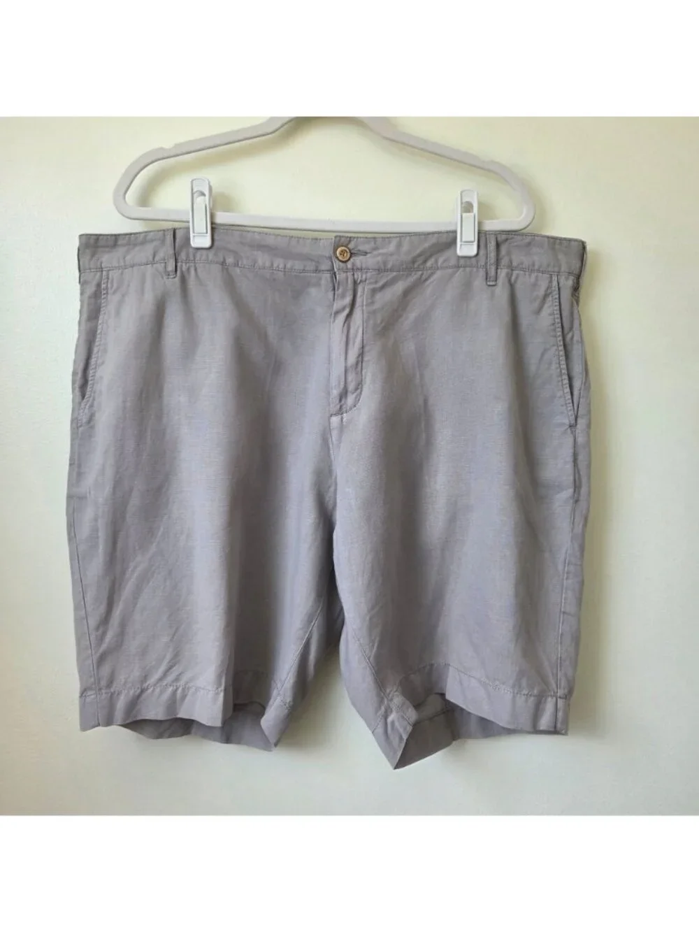 Faherty Men's Malibu Linen Blend Gray Shorts Size 42